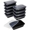 Meal Prep Containers, Single Compartment 10-Pack, BPA-Free Reusable Food Storage, Black, Microwave & Freezer Safe, Stackable Meal Prep Containers for Lunches and Snacks